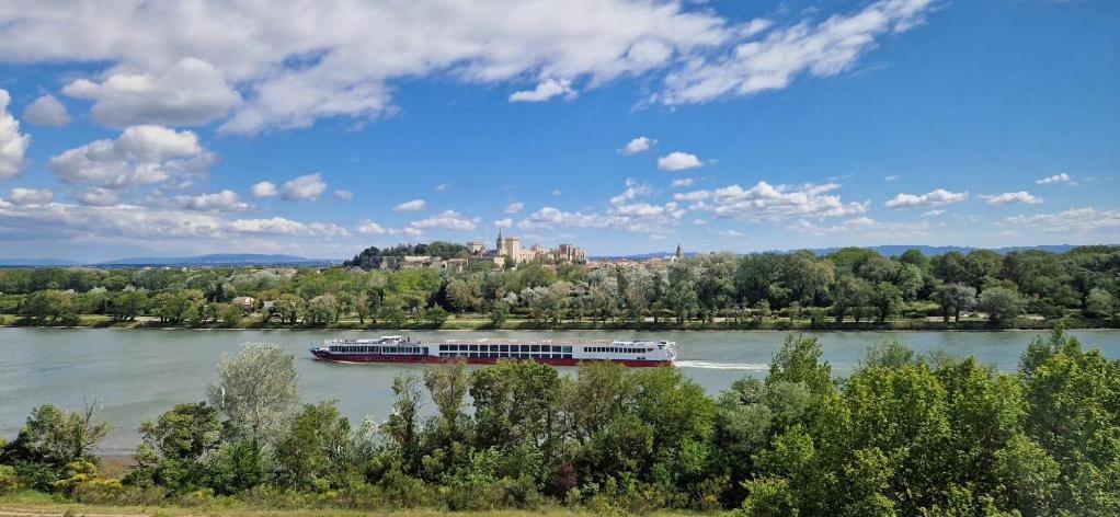 Charmante Petite Maison Avec Vue Panoramique, En Centre Historique, Proche D'Avignon, Ancienne, Renovee, Climatisee, Terrasse, Parking Public Gratuit Villeneuve-lès-Avignon Extérieur photo