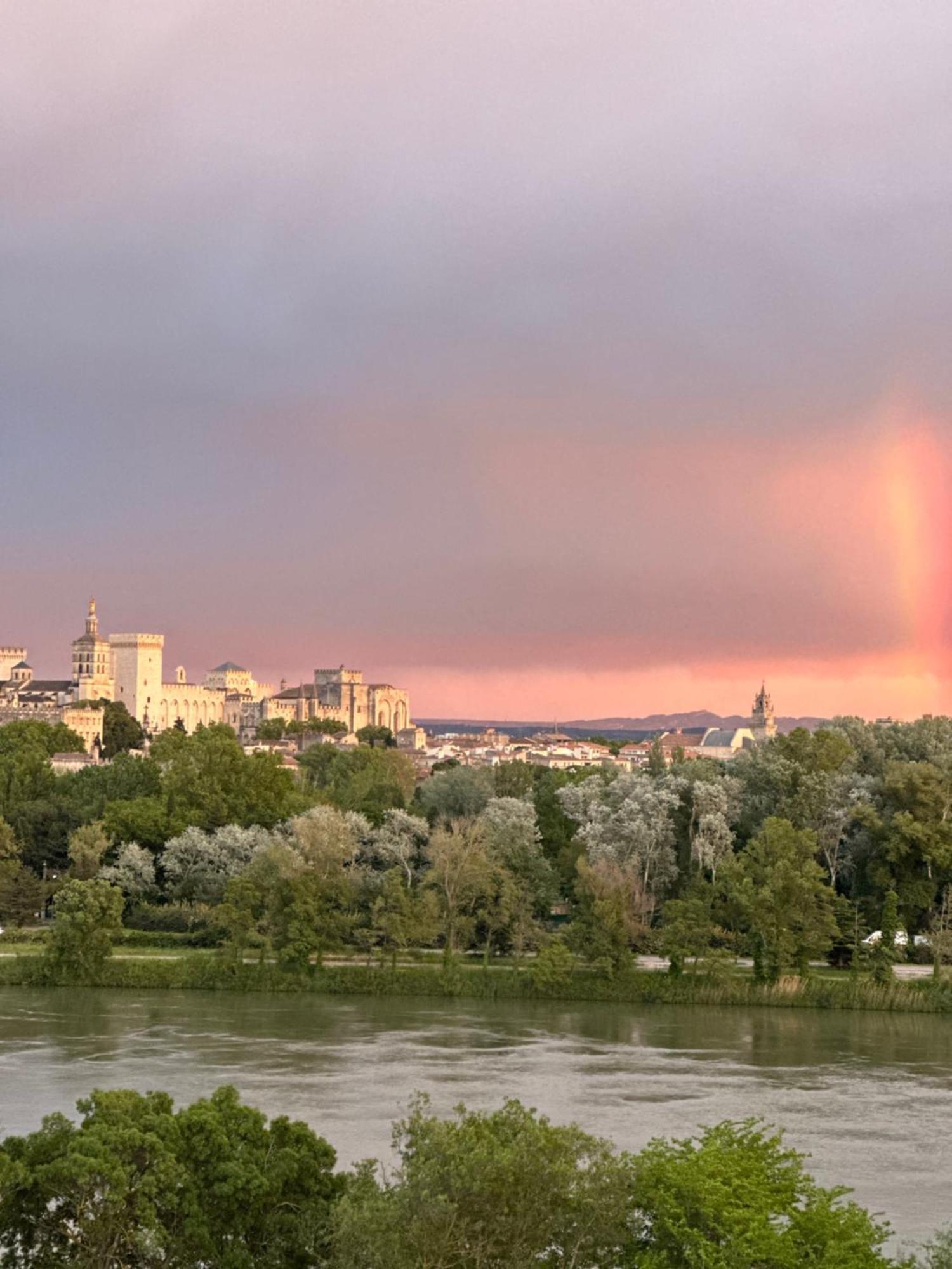 Charmante Petite Maison Avec Vue Panoramique, En Centre Historique, Proche D'Avignon, Ancienne, Renovee, Climatisee, Terrasse, Parking Public Gratuit Villeneuve-lès-Avignon Extérieur photo